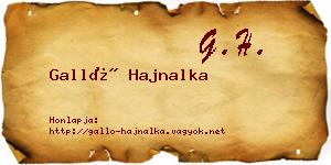 Galló Hajnalka névjegykártya